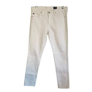 AG Adriano Goldschmied The Prima Cigarette Leg White Denim Jeans Size 27"